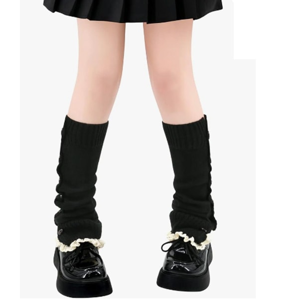 Leg Warmers Kawaii Leg Warmers Y2K Harajuku Leg Warmers til piger kvinder sort KLB