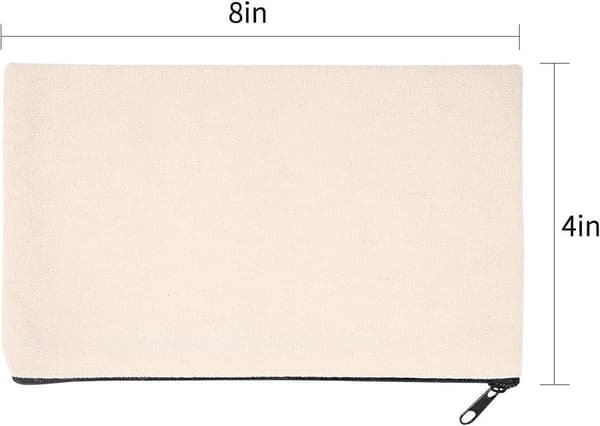 Paket med 10 tomma DIY-väskor i canvas, pennfodral, tomma sminkväskor, paket med 10