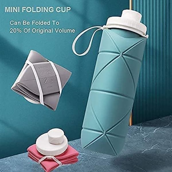 Speciellt utformade hopfällbara vattenflaskor 2-pack BPA-fria gröna + grå KLB