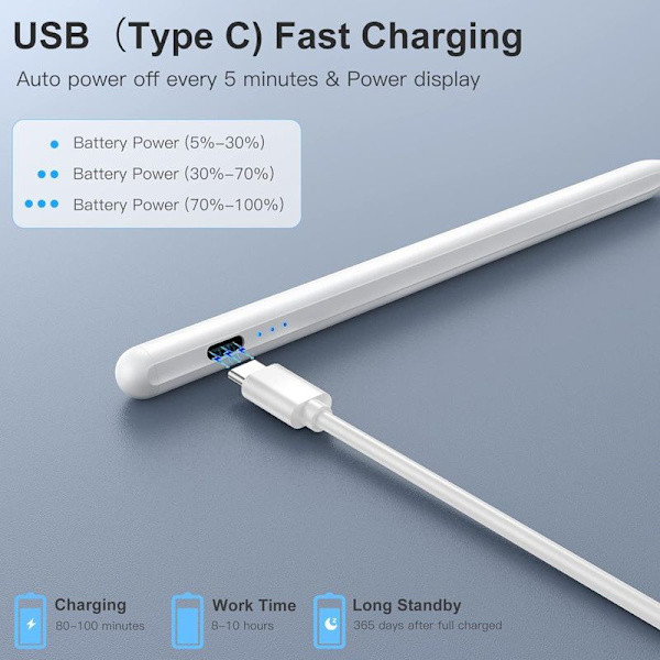 Stylus - kompatibel med iPad (2018-2022).