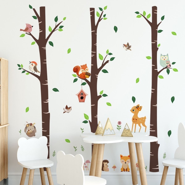 Woodland Animal Wall Decals - Woodland Børneværelse Dekoration - Børneværelse, Børneværelse, Stue KLB