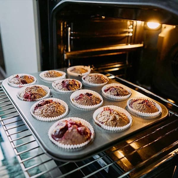 Tebery 2 stk bageplade til 12 muffins, non-stick belagt muffinform til