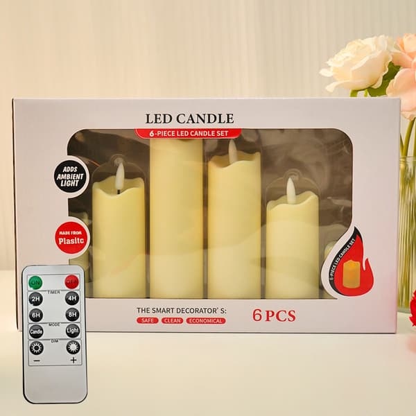 Elektronisk flammefri stearinlys, romantisk telys glødende KLB
