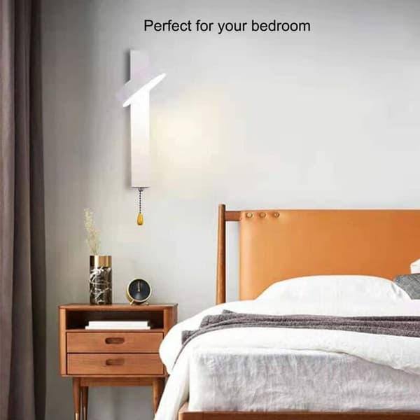 Vägglampa, 9 W, trefärgsbelysning med dragströmbrytare, vardagsrum, sovrum,