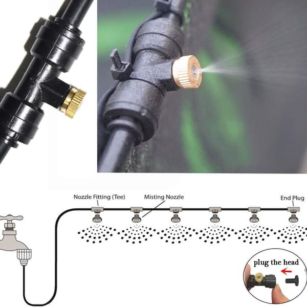 1/4'' Slip-Lock-dimspridningsmunstyckesats, 12 x mässing Mister