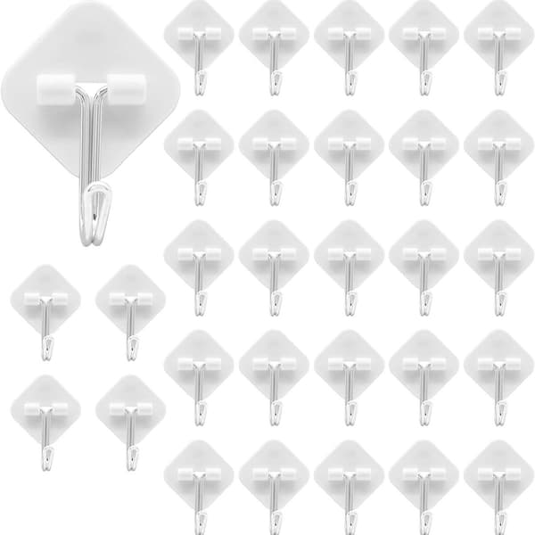 30-pack diamantformade självhäftande krokar för badrum och dusch