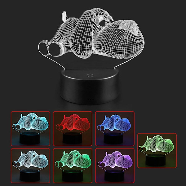 USB-lampfot med sju färger, touch-switch, 3D akrylpanel KLB
