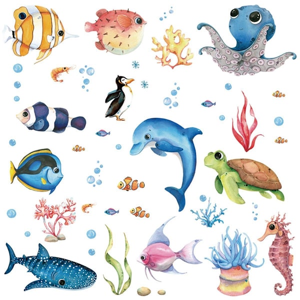 Under The Sea Koristeelliset Kuori ja Tikku Kalan ja O' Seinätarrat KLB