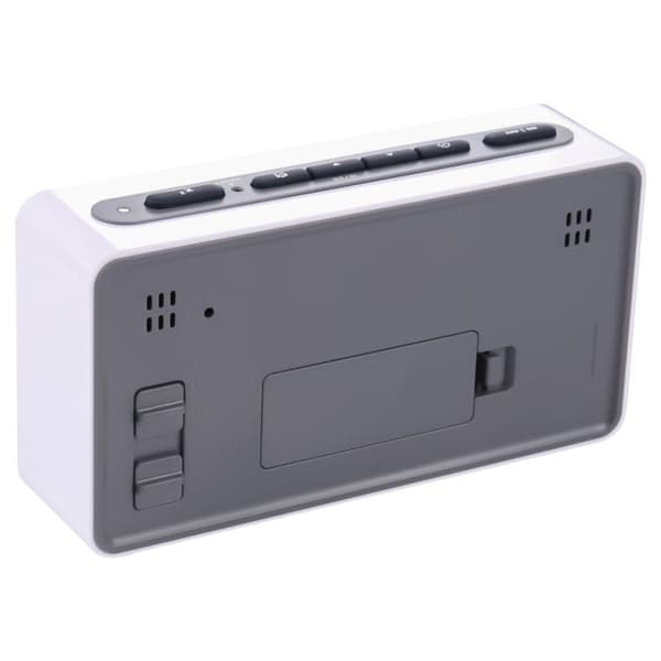 Sängbordsalarmklocka med LED-display (vit)