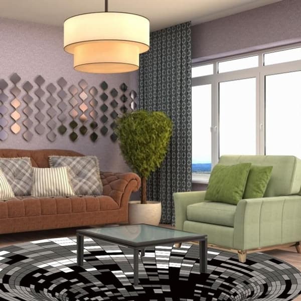 3D-teppe, sklisikker 3D optisk illusjon teppe, tredimensjonalt KLB