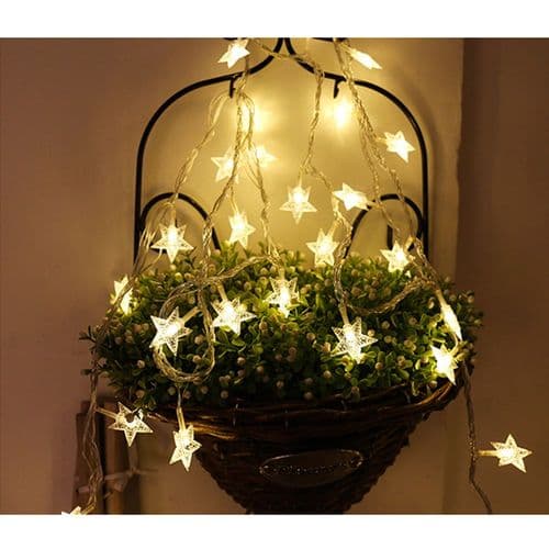 LED stjernelys, 10 LED'er 1,5M varm hvid feelysslynge til