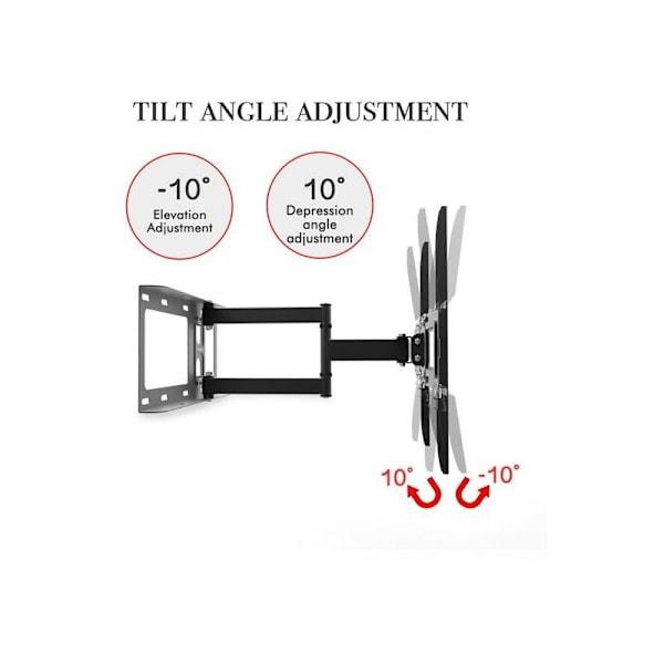 TV-väggfäste 32-60 tum, stort basenkel pendel TV-stativ med horisontellt vattenpass, VESA 400 x 400 mm (max. 35 kg), lutningsbar -10°10° KLB