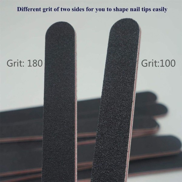 Neglefil 10 stk dobbeltsidet neglefil med korn 100/180 manicre-pedicre-W KLB