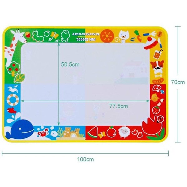 Vand-Doodle Tegneunderlag Maling Underlag 70 x 100 cm med 3 penne