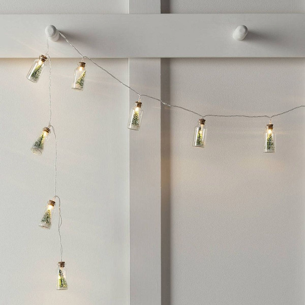 Julgransglasflaska ljusslinga med 10 LED KLB
