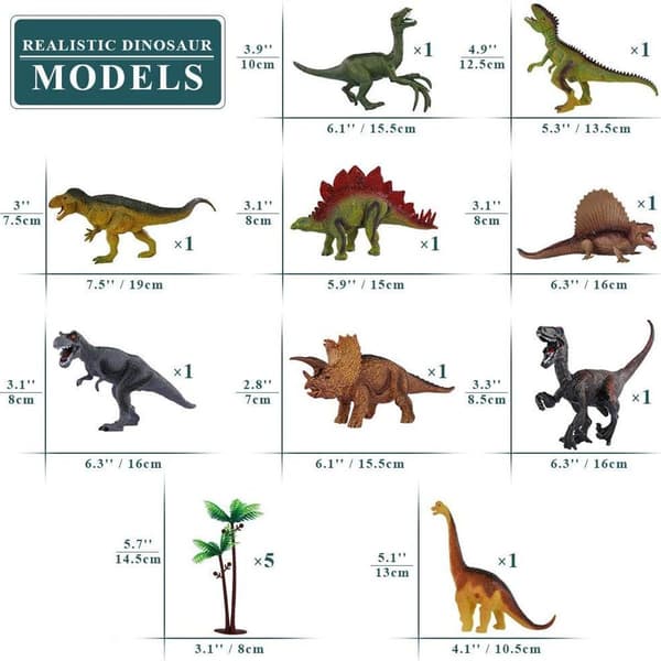 Dinosaurusten lelusetti, hahmoja ja leikkialustoja KLB:ltä