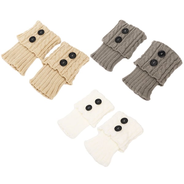 3 paria naisten talviset lämpimät virkatut neulesaappaat ranneke sukat yhdistelmä 2 KLB