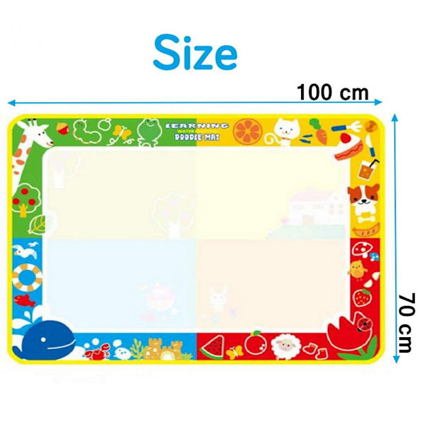 Vand Doodle måtte, solid 100cm x 70cm magisk måtte tegning maleri pad Multi g