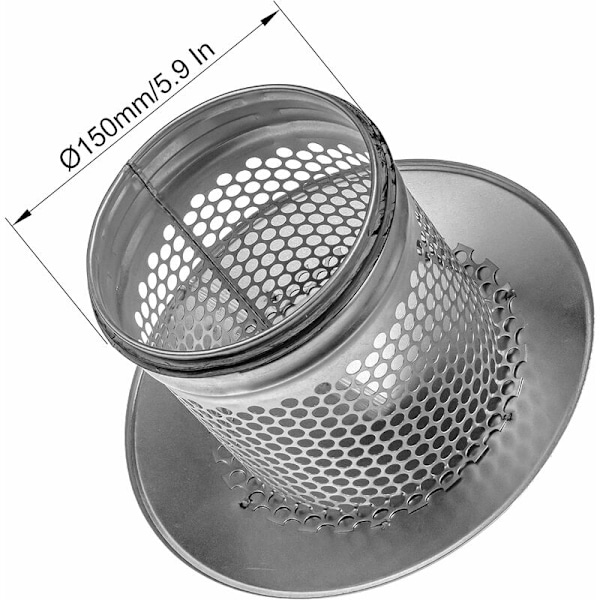 150 mm Regnhuv för runt tak tillverkat av galvaniserat stål med gummitätning för perfekt isolering 15 cm KLB