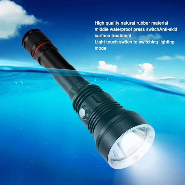 XHP70 10000LM super lysstærk LED lommelygte IPX8 undervands KLB