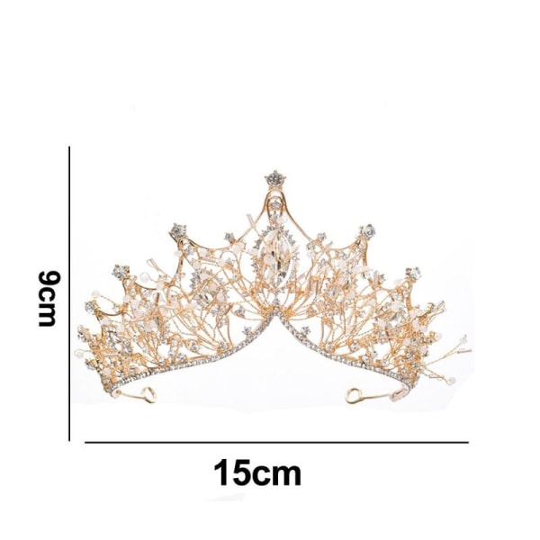 Rhinestone Wedding Crowns and Tiaras for Women Costume Party Gold