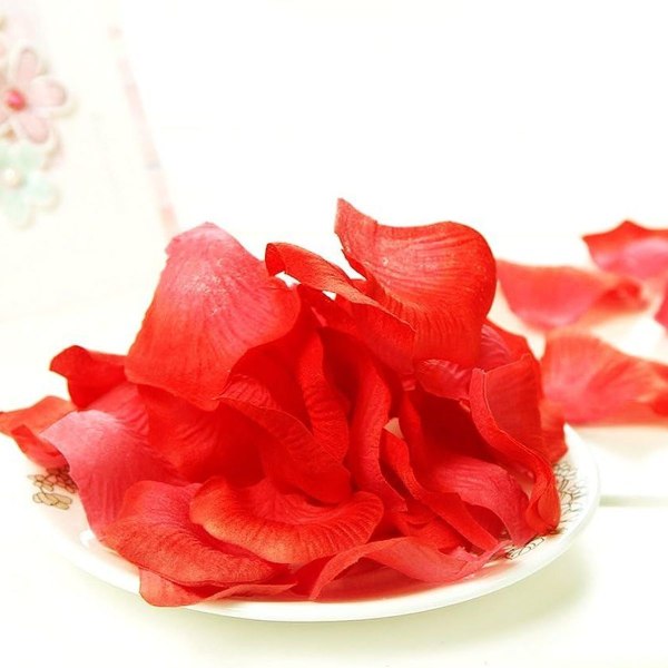 1000 x kunstige roser blade roser blomster konfetti, romantisk dekoration KLB