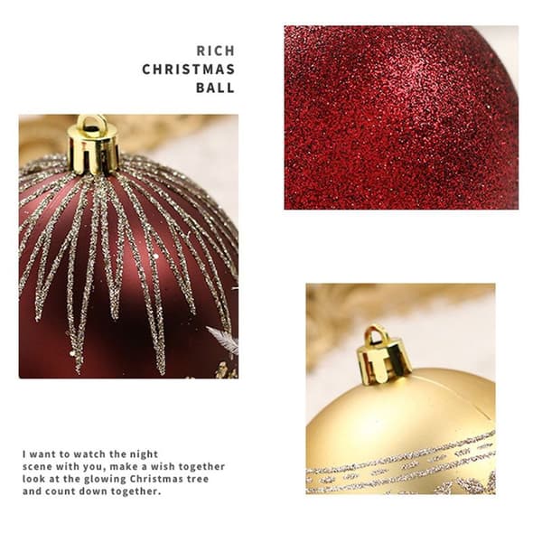 16 stk. Rød Guld Uknuselige Blanke Matte Julekugle Ornament