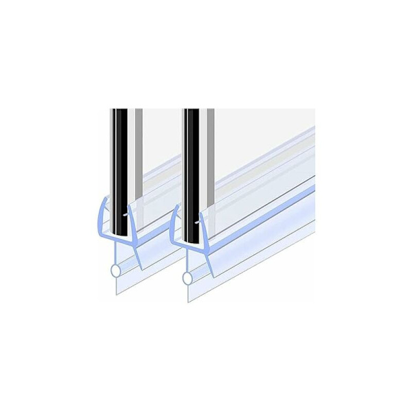Dusjtetningslist 70CM 2PCS for 4-6mm Glass, Dusjkabin Tetningslist Foldbar Barriere, Erstatningstetning, Rett/Buet Glass Dusjtetningslist KLB