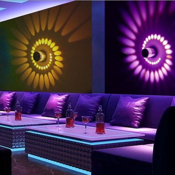 3W RGB LED væglampe spiral belysning ganglampe soveværelse indendørs lampe