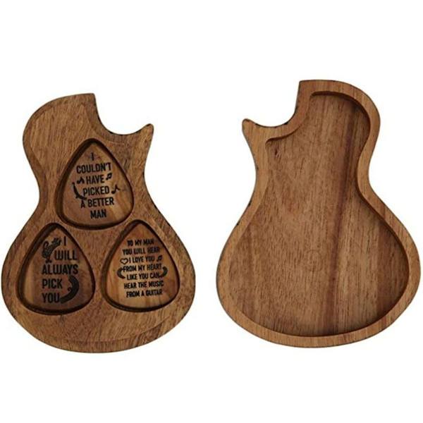 Gitarrtillbehör Trägitarrplektrum Trägitarrplektrumlåda och plektrum KLB