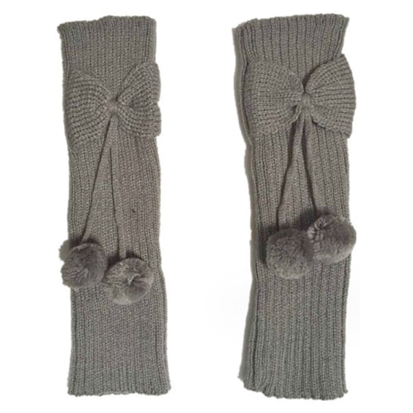 Lange benvarmere for kvinner Lolita Fashion Wool Cable Knit Light Grey KLB