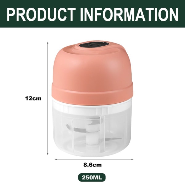 Electric Mini Garlic Chopper Mini Chopper Food Processor Pink