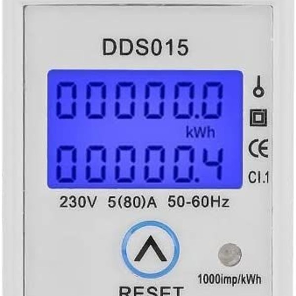 5-80A 230V 50Hz enfase energimåler LCD-bakgrunnsbelysning enfase energimåler