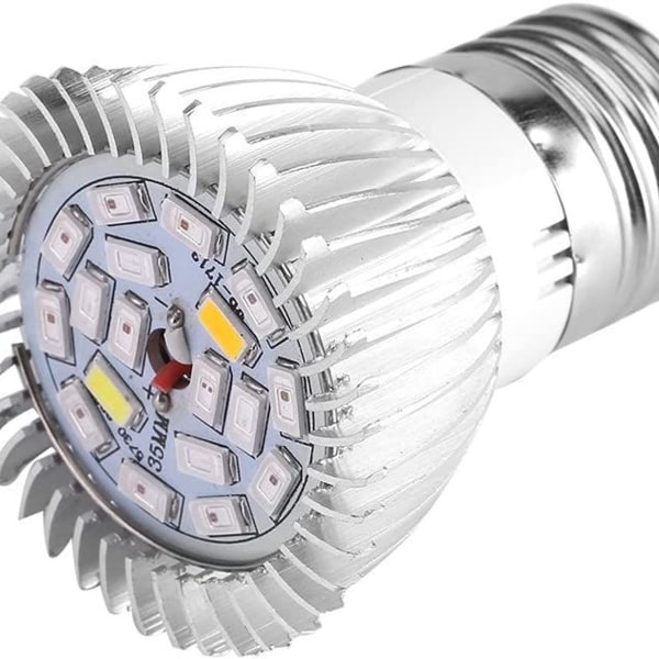 18 W:n LED-kasvatuslamppu, täyden spektrin kasvivalo sisäkasveille (E27)