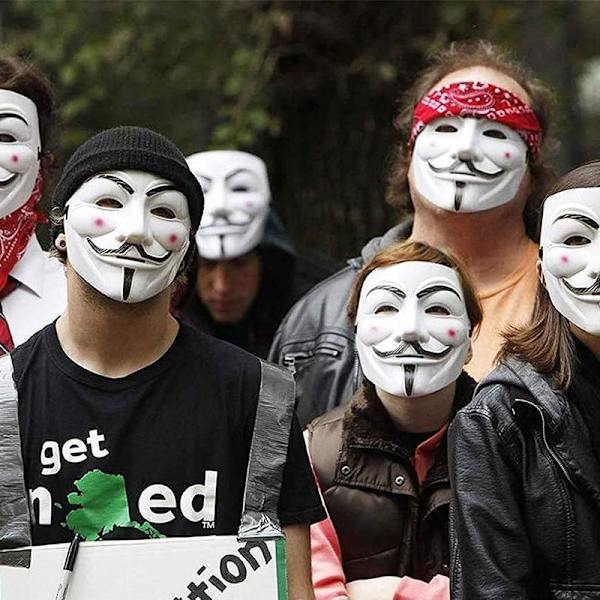 Halloween-maske, V for Vendetta-maske, maske for voksne/barn, anonym maske