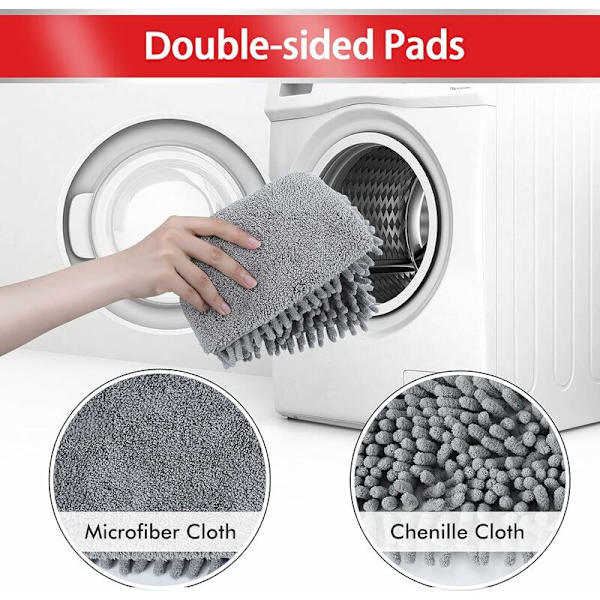 Mop med spray, mikrofiber flatmop med 550 ml tank, 360° rotasjonsspraymop, mopp for gulvrengjøring - 3 pads KLB