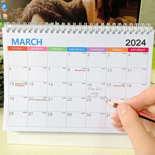 2024 Skrivebords Kalender-Stående Flip Skrivebords Kalender 2024, Januar 2024-December Stil2 KLB