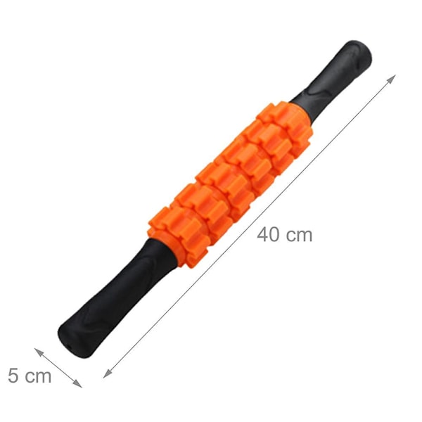Massasjerulle med håndtak, triggerpunkt selv-massasje, muskel fascia rulle oransje