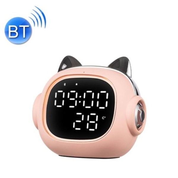 Söpö kissa Bluetooth herätyskello yövalo (vaaleanpunainen)