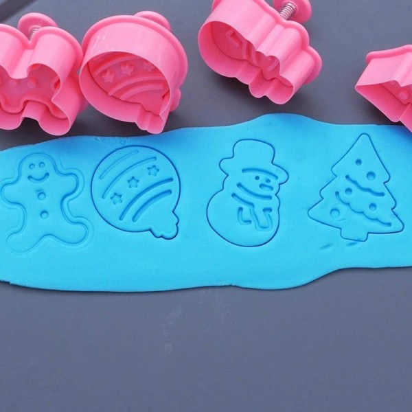 4 stk. kagedekoration bagekageform 3D snemand kageform til peberkager hjemmelavede julekager