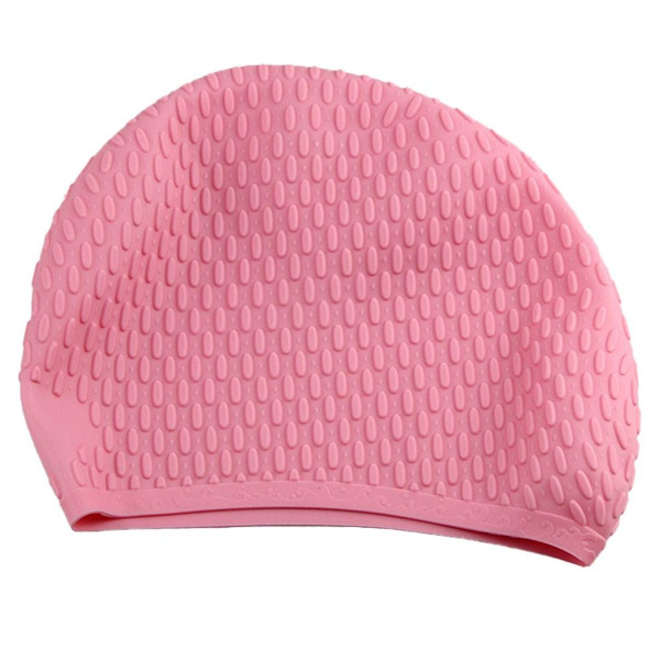 Big Drop badehætte til kvinder. Komfortabel badehætte med langt hår i pink