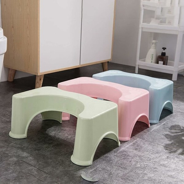 Jalkatuki Kylpyhuone Squatty Potty WC-jakkara Lapset Raskaana Oleva Nainen Istuin WC-jakkara Aikuisille Miehille Naisille Mukava Kyykkyapuaskeljakkara, Sininen KLB