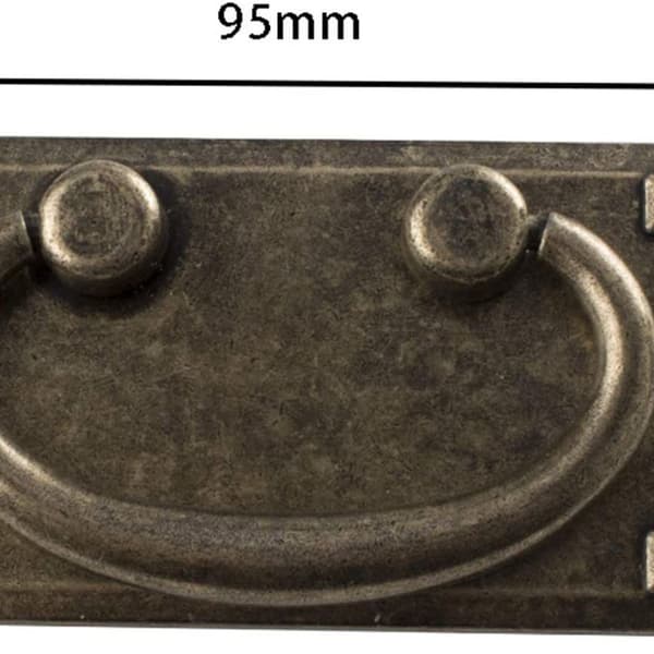 Möbelknoppar och handtag, 2 klassiska lådhandtag, med skruvar, rektangulär dec