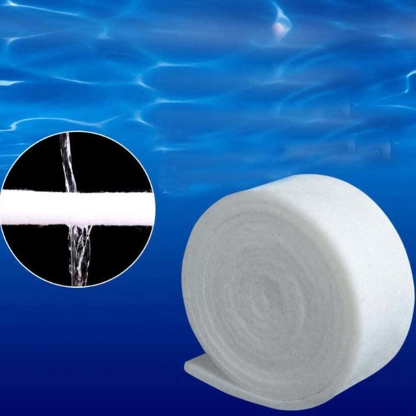 Aqua Fiber Filter Svamp, Aqua Biokemisk Filter Svamp Pad, Akvarie Filter Svamp Pad, 200x12cm (Hvid)
