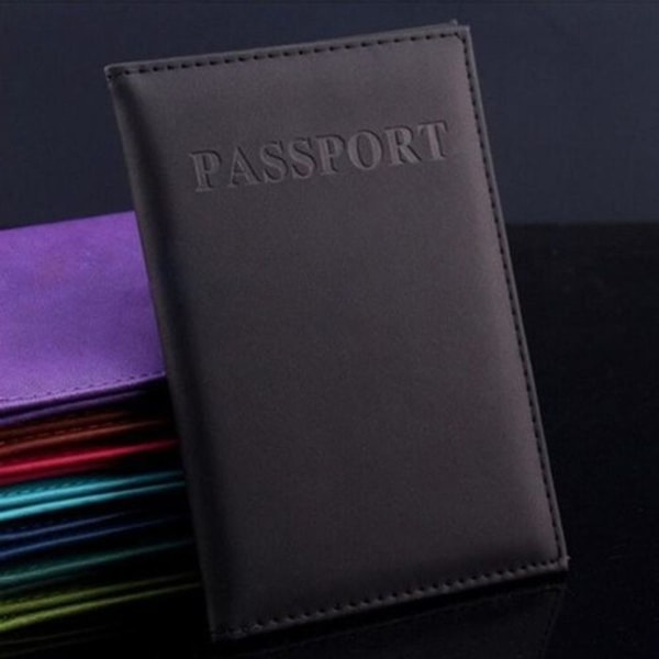 Keinonahkainen passin cover, henkilökortin cover (musta)
