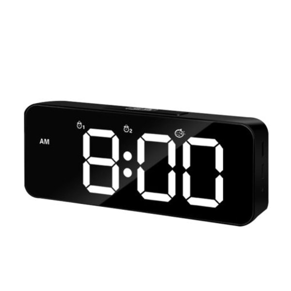 XM905 Multifunktionell ljudstyrd väckarklocka LED elektronisk väggklocka (svart)