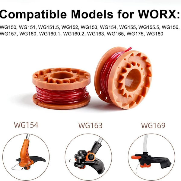 Sæt med 6 buskrydderkabler WA0004.1 til alle WORX 20 V trimmere (6 x 3 m lange, K KLB
