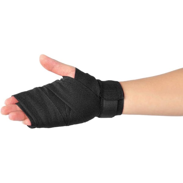 Boksehandsker til mænd/kvinder/børn, elastisk MMA, sort, 2.5M