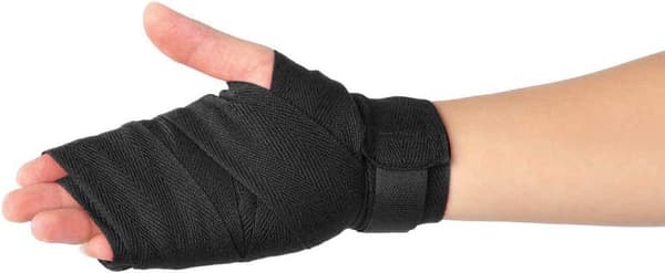 Boksehansker for menn/kvinner/barn, elastisk MMA, svart, 2,5M