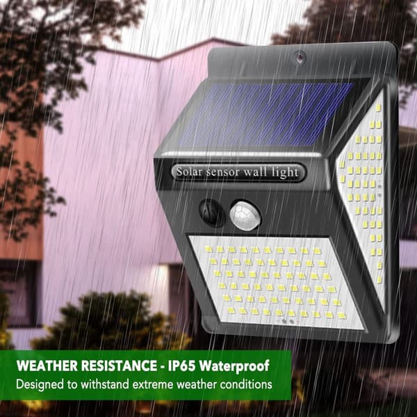 Utendørs solcellelys, 2-pakning 144 LED solcellelys IP65 vanntett L